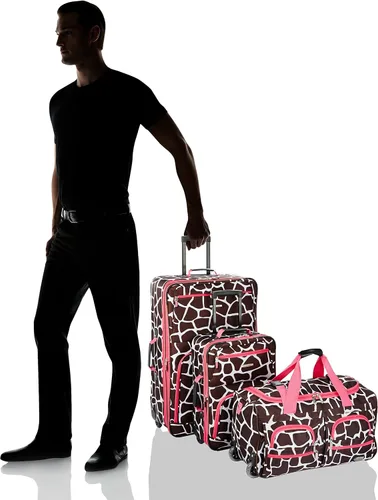 Miniatura 6 de Rockland Vara Softside - Juego de equipaje vertical de 3 piezas, Rosado Giraffe, Vara Softside Juego de equipaje vertical de 3 piezas