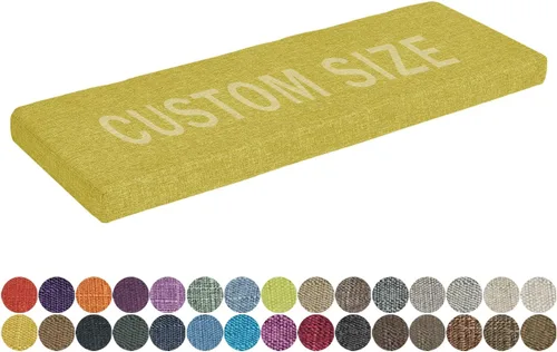 Miniatura 37 de Cojín de banco de tamaño personalizado, 30 colores, cojín de asiento de ventana panorámica, espuma gruesa de tapicería de 1.18 pulgadas, 1.97