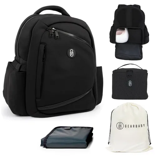Extractor de leche y bolsa de pañales compatible con Spectra S1, S2, Medela, neopreno portátil para bebés, enfriador de leche materna de viaje, Negro