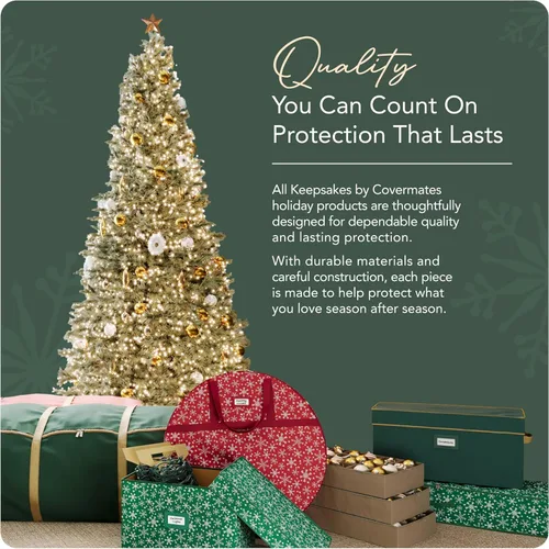 Miniatura 7 de Covermates Keepsakes Bolsa de almacenamiento con ruedas para árbol de Navidad – Almacenamiento navideño resistente de poliéster con ruedas, asas