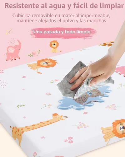Miniatura 4 de lasoftan Colchón Pack and Play, 38 x 26 pulgadas, suave, transpirable, portátil, impermeable y lavable, se adapta perfectamente a Pack n Play