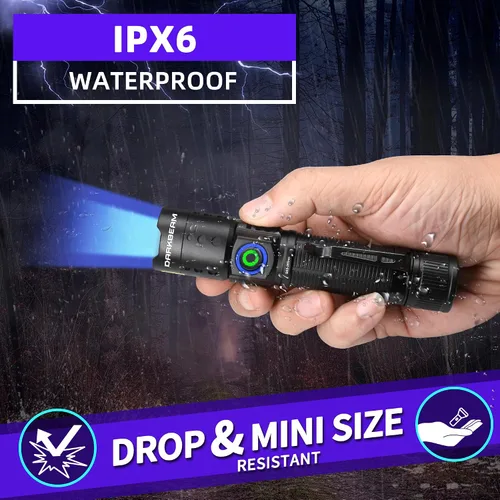 Miniatura 7 de DARKBEAM Linterna de Luz UV de 365nm Luz Negra, Mini Linternas de Luz Negra de 20W con 3 LED Recargables Lámpara Woods para Orina de Mascotas, Fugas