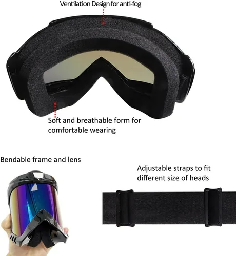 Miniatura 2 de Gafas de Motocross – Gafas MX para ATV, Motocicleta, Snowboard, Dirtbike y Deportes de Motor – Antiniebla, UV400, Antiarañazos, A Prueba de Polvo