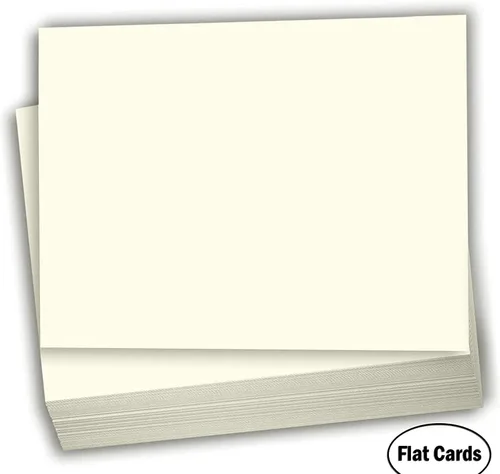 Miniatura 2 de Hamilco Blank Index Cards 5 x 8 cartulina de 80 libras de papel de cartulina crema – 100