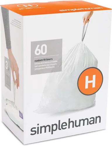 Miniatura 7 de simplehuman Forro para bote de basura de ajuste personalizado, 45 litros/12 galones, 20 unidades (paquete de 2)