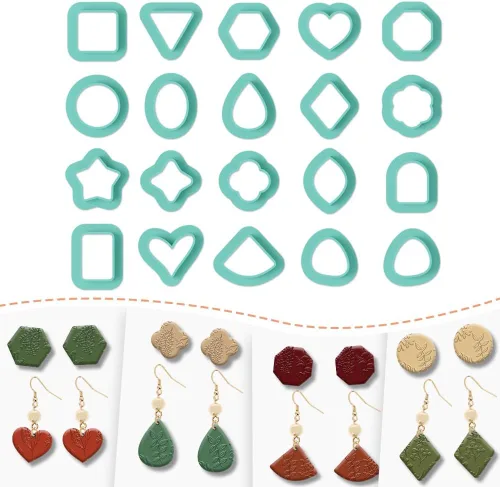Miniatura 8 de Cortadores de Arcilla Polimérica - 12 Formas de Aretes de Joyería de Cuero con Torsión, Cortadores de Arcilla Polimérica para Joyería, Kit