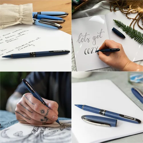 Miniatura 3 de Schneider One Business - Bolígrafo de punta rodante, punta ultra suave de 0,6 mm, barril azul, tinta negra, caja de 10 bolígrafos (183001)