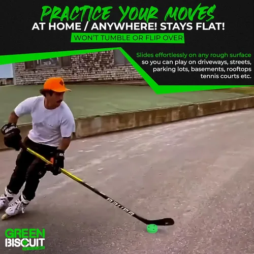 Miniatura 8 de Green Biscuit Passer-Paquete de 2 Disco de manejo de palos y paso fuera de hielo El es ideal para hockey callejero