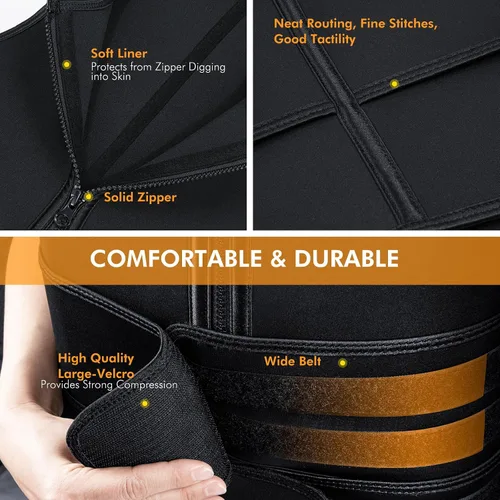 Miniatura 3 de A+ Choice Sauna Vest Waist Trainer for Men - Mens Sauna Suit Double Sweat Belt Body Shaper for Gym Workout Exercise