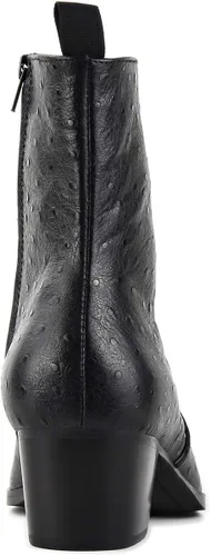 Miniatura 4 de Chelsea Botas de cuero para hombre, botas de tobillo para motocicleta, zapatos de tacón casual