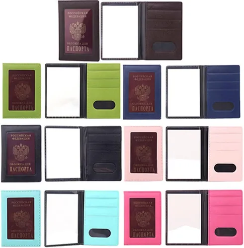 Miniatura 4 de Funda protectora de PVC para pasaporte, tarjetero de identificación, Negro