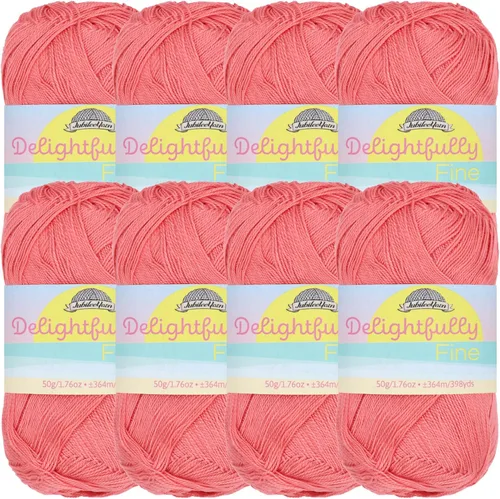 Miniatura 29 de JubileeYarn - Ovillo de hilo deliciosamente fino, 1.76 oz/madeja de rayón de bambú, color rosa polvo, 4 madejas