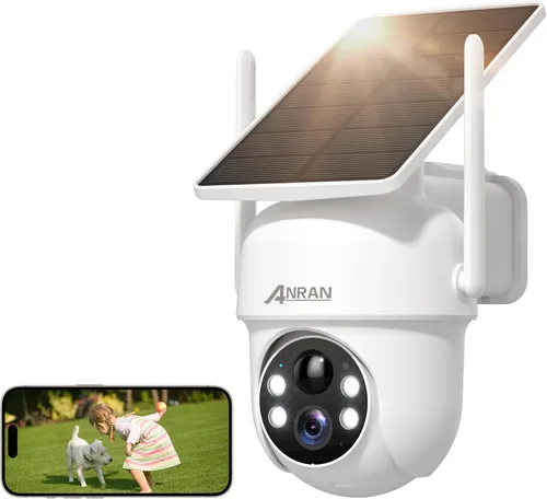 Miniatura 9 de ANRAN Cámara de seguridad solar celular 4G LTE inalámbrica para exteriores, sin WiFi 2K, visión nocturna a color, vista en vivo de 360°, sensor