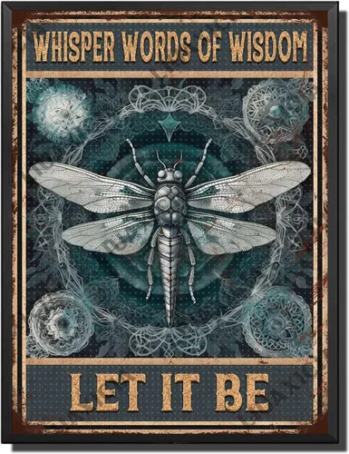 Miniatura 28 de LIUAXICIA Letreros divertidos de metal con texto en inglés «Into The Forest I go to Lose My Mind and Free My Soul Dragonfly», decoración de pared
