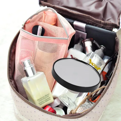 Miniatura 7 de Espejo de maquillaje compacto con ventosas, espejo portátil redondo para viajes y baño para aplicación cosmética detallada y eliminación