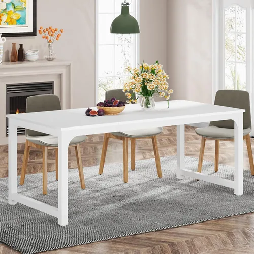 Miniatura 14 de Tribesigns Mesa de comedor de 63 x 31.5 pulgadas, mesa de cocina industrial para 4-6 personas, mesa de comedor rectangular para comedor, cocina