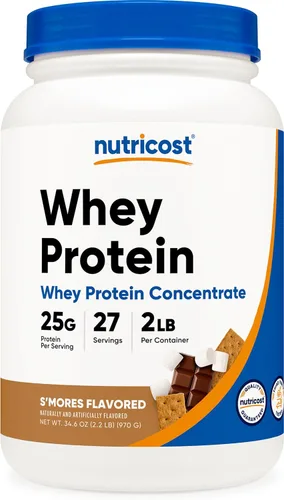 Miniatura 12 de Nutricost Concentrado de proteína de suero (mantequilla de maní y chocolate) 5 libras, sin gluten y sin OMG