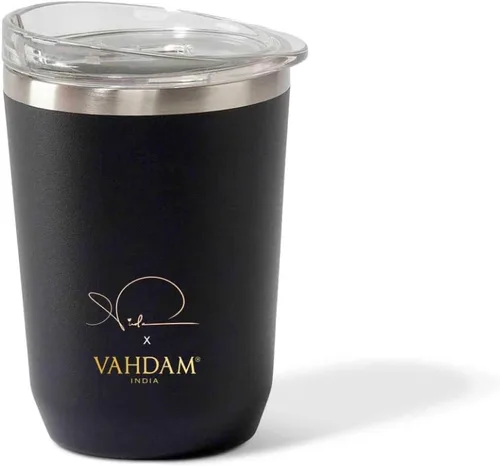Miniatura 11 de VAHDAM Taza Boyfriend de 10.1 fl oz Taza de viaje aislada al vacío de acero inoxidable azul real Regalo del día de San Valentín para él Taza