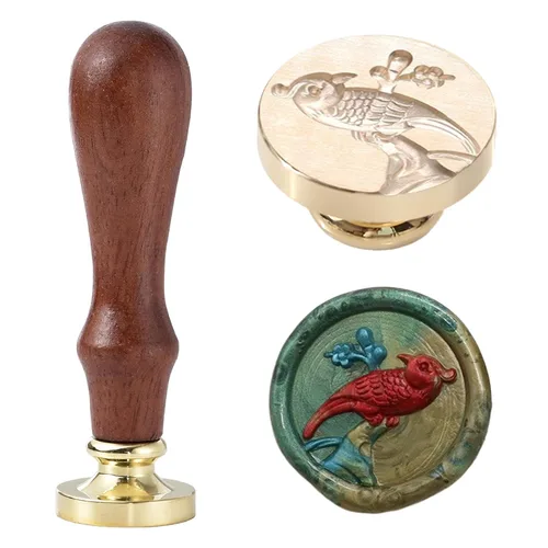 Miniatura 30 de Sello de cera – Sello de cera de sellado de semillas de loto, sello floral y vegetal, cabeza de sello de flor de loto ovalada para tarjetas, sobres