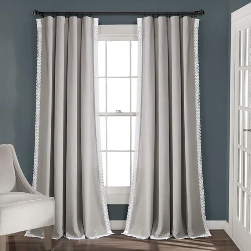 Lush Decor Rosalie - Paneles de cortina de ventana con filtro de luz, par de cortinas de encaje para sala de estar, vintage, decoración de núcleo de
