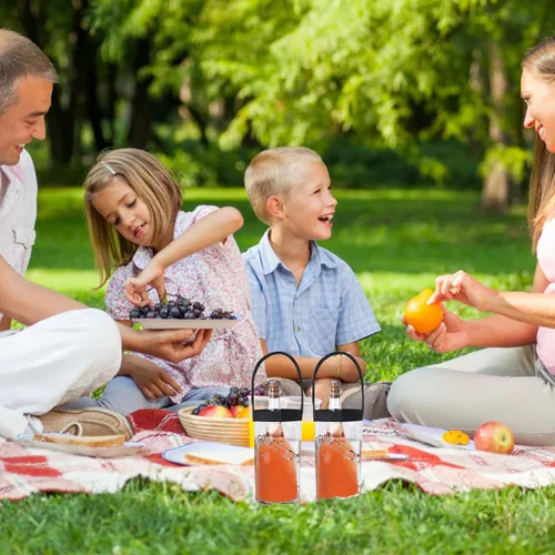 Miniatura 2 de Paquete de 2 bolsas de vino helado, portátil, plegable, enfriador de bolsa de vino transparente con asa, enfriador de botellas de vino, bolsa
