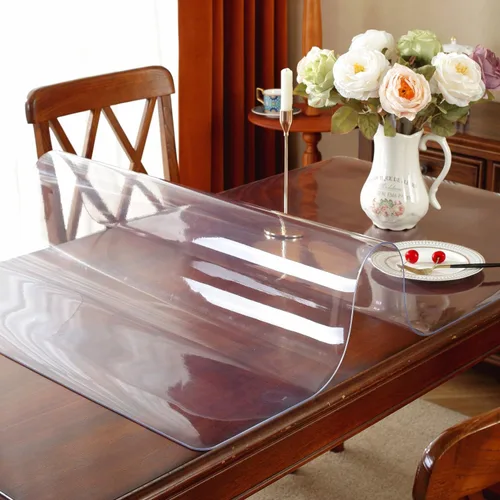 Miniatura 31 de Protector de mesa transparente de 12 x 36 pulgadas, 1.5 mm de grosor, cubierta de mesa de plástico impermeable, protector de mesa transparente