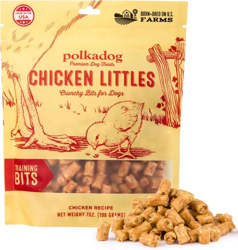 Polkadog Chicken Littles - Trozos crujientes de entrenamiento para perros, todos naturales, golosinas de entrenamiento saludables con ingredientes