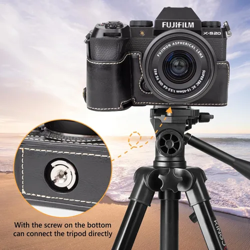 Miniatura 5 de MUZIRI KINOKOO Funda para cámara Fujifilm Fuji XS20/X-S20, estilo retro de piel sintética Fuji XS20 Funda protectora con agarre de mano y diseño