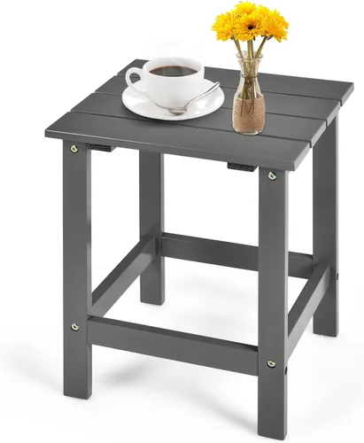 Miniatura 13 de Tangkula Mesa auxiliar cuadrada para exteriores, mesa Adirondack, mesas auxiliares para silla para interiores y exteriores, resistente a