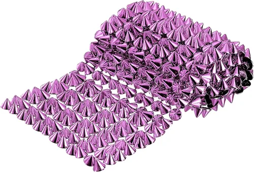Miniatura 11 de uxcell 1 yarda de puntada en cono de punta, 12 filas de plástico con parte trasera plana, remache punk, cinta para manualidades, bolsos, decoración
