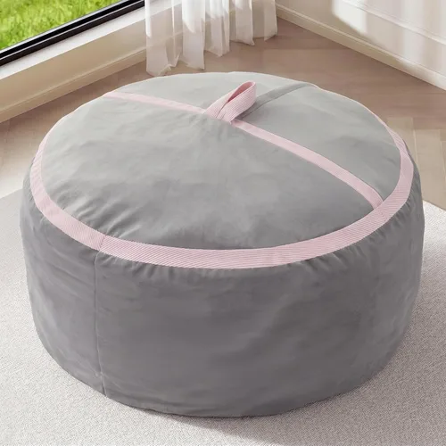 Miniatura 3 de HABUTWAY Puf gigante de 2 pies para adultos, con relleno de espuma viscoelástica, puf grande con funda de terciopelo holandés extraíble para sala
