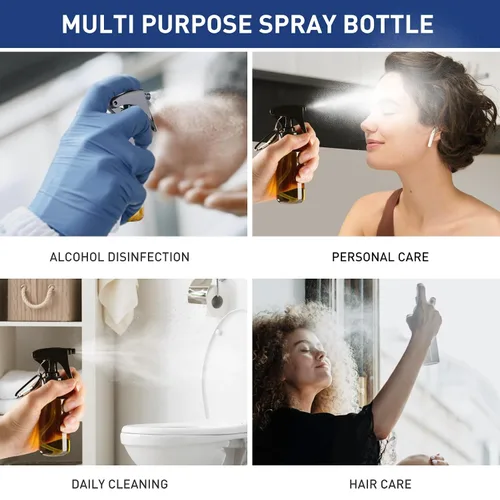 Miniatura 3 de TANSHINE Botella pequeña de 1.7 fl oz, tamaño de viaje, mini botellas de pulverización de agua de niebla fina, botella de spray portátil de alcohol