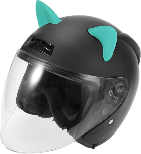 Miniatura 3 de Motoforti 2 piezas de orejas de gato, accesorios de decoración de casco, autoadhesivos, universales, cubierta de casco para motocicleta, bicicleta