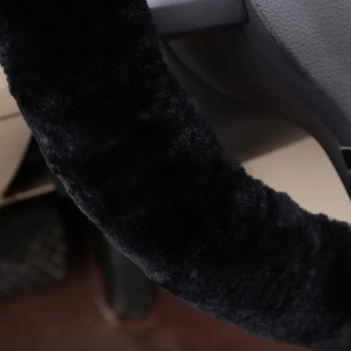 Miniatura 2 de OGLAND - Funda para volante de automóvil de lana de oveja esponjosa suave y esponjosa para vehículo automotriz universal, para mujer y hombre, 14