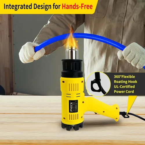 Miniatura 5 de Pistola de calor de 2000 W, temperatura variable de 140 °F a 1202 °F con 2 velocidades, kit de pistola de aire caliente resistente de calentamiento