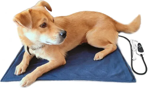 Miniatura 7 de PetHeating Pad para perros y gatos con temporizador, temperatura ajustable, cama eléctrica para gatos y perros, alfombrilla impermeable para cama