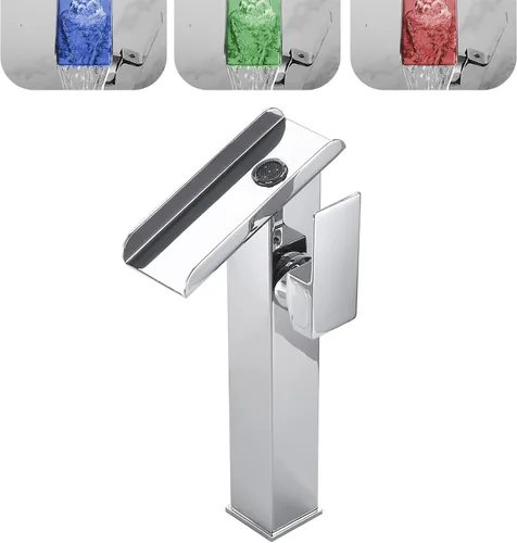 Miniatura 20 de Grifo de lavabo de baño dorado de una sola manija de 1 o 3 agujeros de 4 pulgadas, cascada de 4 pulgadas, grifo de baño moderno de latón para lavabo