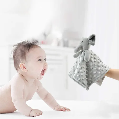 Miniatura 6 de BORITAR Manta de seguridad para bebé de elefante, suave manta de punto minky con bonito patrón de animales, manta de peluche para recién nacido