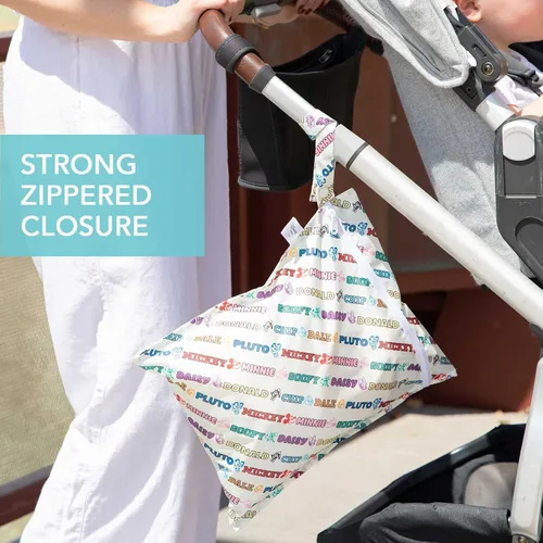 Miniatura 3 de Bumkins Disney - Bolsa húmeda impermeable para bebé, viajes, traje de baño, pañal de tela, piezas de bomba, piscina, playa, ropa de gimnasio