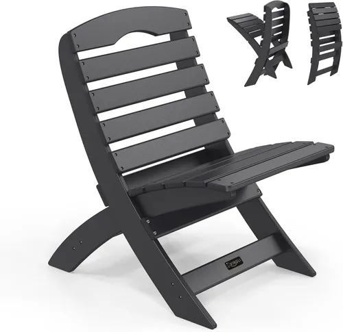 VINGLI Sillas Adirondack portátiles, silla Adirondack plegable de plástico para todos los climas, sillas para fogatas al aire libre para patio,