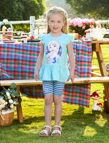 Miniatura 2 de Disney Minnie Mouse - Conjunto de sudadera con manga larga y leggings de princesa Frozen, Marvel para niñas pequeñas, 2 piezas, tallas 2-6 años