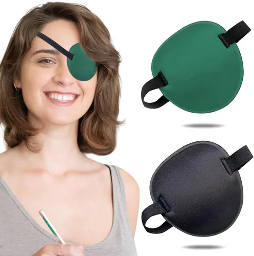 Miniatura 10 de 2 parches oculares, parches oculares médicos para adultos, parche ocular ajustable 3D, parches oculares suaves para ambliopía u ojo vago, válidos