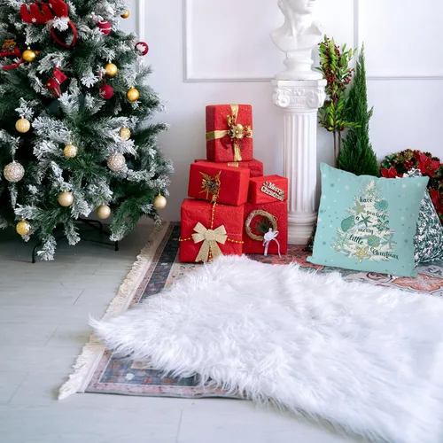 Miniatura 6 de GAGEC Fundas de almohada de Navidad de 18x18 pulgadas con diseño de estrella de mar, fundas de almohada decorativas de estilo granja, fundas de 18.0