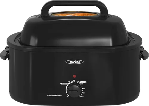 Miniatura 10 de Sunvivi Horno Tostador con Tapa de Autohilvanado, Horno Eléctrico de 20 Cuartos con Bandeja y Rejilla Extraíbles, Control de Temperatura de Rango