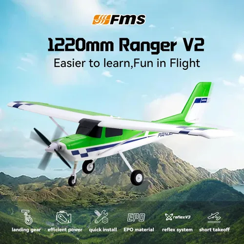 Miniatura 3 de Aviones Fms RC para Adultos Principiantes 1220mm Ranger Avión de Control Remoto con Reflex Green Aviones de Hobby RC PNP