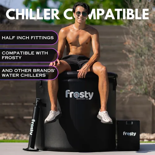 Miniatura 8 de Frosty Ice Pod Pro Cold Plunge – Tina de hielo inflable para terapia de agua fría – Vaina de hielo de grado profesional con compatibilidad