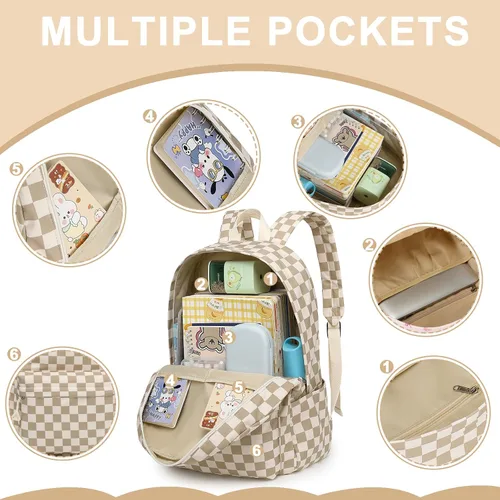 Miniatura 70 de Bluboon Juego de mochila para adolescentes, mochila escolar para niñas, lonchera y lápices, bolsas para estudiantes, 3 en 1, rosa-3 juegos, Escuela
