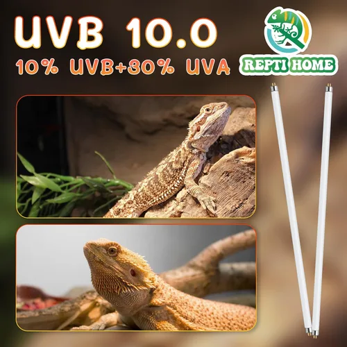 Miniatura 4 de T5 UVB - Luz de reptil de 24 W 10.0, bombilla UVA UVB para reptiles, paquete de 2 tubos de lámpara UVB para reptiles para dragón barbudo
