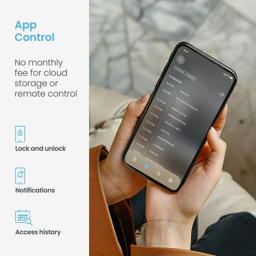 Miniatura 5 de Lockly Secure Pro Smart Deadbolt, cerradura inteligente Wi-Fi, entrada sin llave con teclado PIN Genie®, huella dactilar biométrica 3D, bloqueo