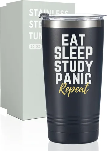Onebttl Vaso de regalo para estudiantes universitarios para hombres y mujeres, regalos para estudiantes escolares, taza de acero inoxidable de 20